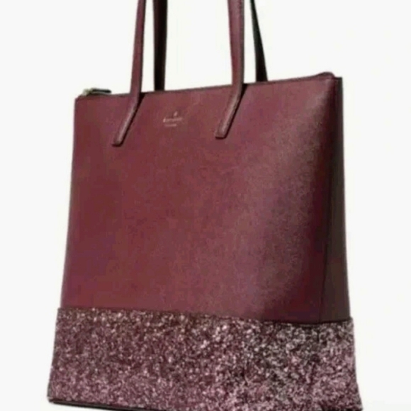Kate Spade Cherrywood Greta Court Glitter Tote Bag - Picture 2 of 4
